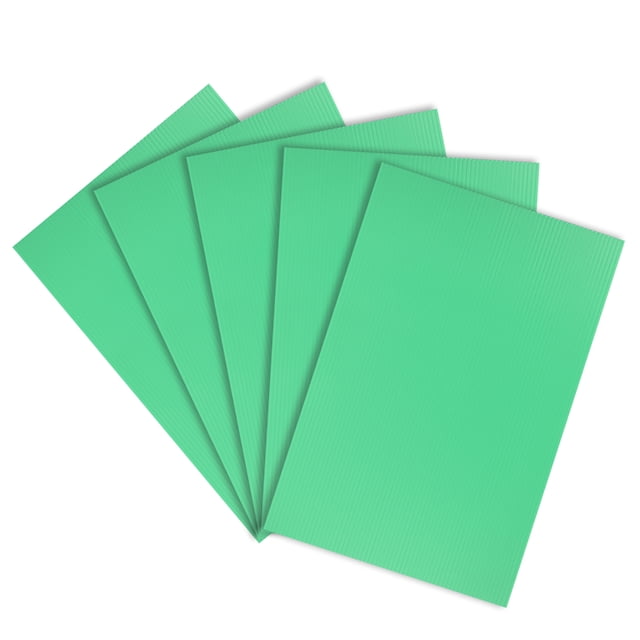 Hojas de plástico corrugado, carteles en blanco verdes de 3 mm para jardín, 8 pulgadas x 12 pulgadas, tablero en blanco impermeable de 5 piezas