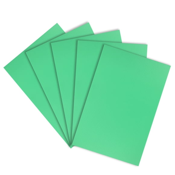 Hojas de plástico corrugado, carteles en blanco verdes de 3 mm para jardín, 8 pulgadas x 12 pulgadas, tablero en blanco impermeable de 5 piezas