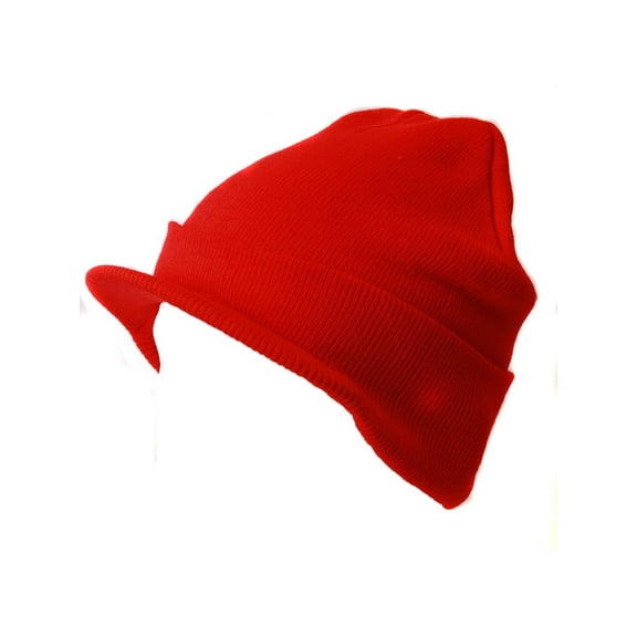 Red Cuff Beanie Visor  Cap