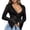 Black, variant on Ediodpoh Women’s Fashion Cardigan Stylish Plunging V Neck Ruffled Trim Long Sleeve Fitted Flare Sleeve Top Womens Cardigan Coffee S