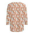 thumbnail image 5 of ZVAVZ Hauts d'Été pour Femmes, T-Shirts à Imprimé Floral Manches 3/4 Col Rond T-Shirts Décontractés Amples Basiques pour Femmes Idées Cadeaux Multicolore m, 5 of 5