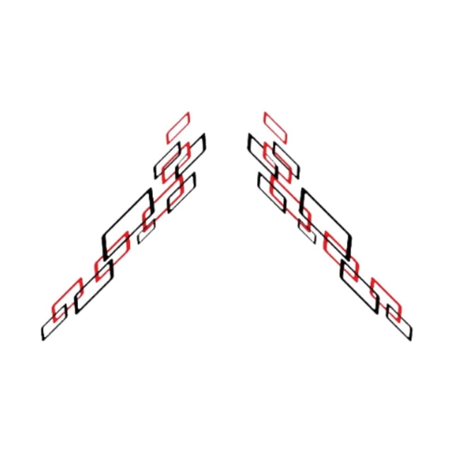 jinwen 2x RV Decal Anti Scratch PETG Auto Sticker for SUV Cargo Panel Car Door Black Red