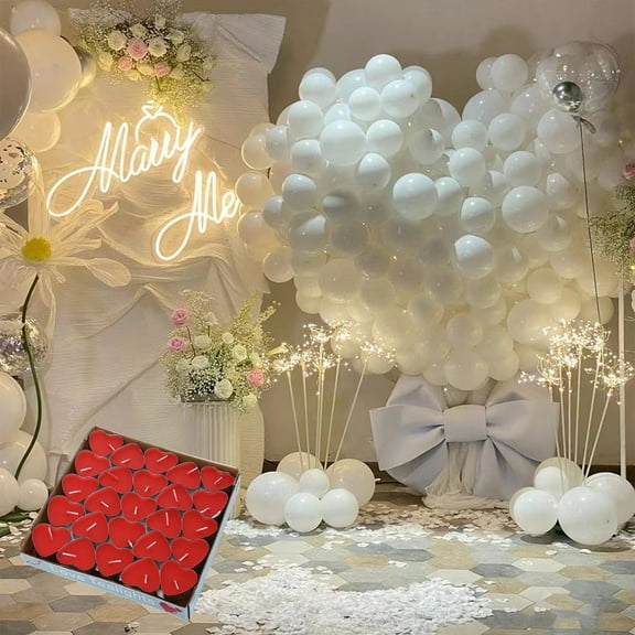 tea lights Floating Candles 50 Pcs Floating Tea Lights Paraffin Candles Tobacco-free Scented Votive Romantic Shape Setting for Valentine Wedding Party Decoration Red