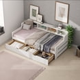 thumbnail image 5 of Kacho Twin Size Wooden Day Bed with 3 Trawers for Guest Room, Small Bedroom, Study Room, White, 5 of 8