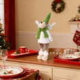 thumbnail image 3 of Green Scarf Santa Claus Doll with Reindeer Snowman Christmas Decorations for Window Display Indoor Outdoor Holiday Ornaments（Green-D), 3 of 6