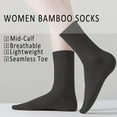 thumbnail image 6 of Womens Bamboo 6Pack Solid Crew Socks Seamless Toe Viscose BambooDress Calf Socks, 6 of 10