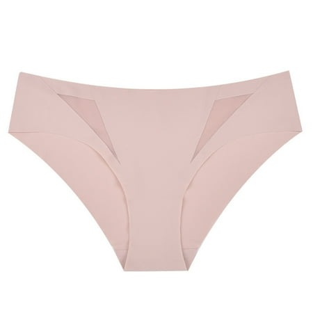 Lovskoo 2024 Seamless Underwear for Women Soft No Show Panties High Cut Invisible Hipster Silky Cheeky Ladies Bikini Pink