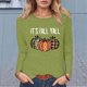 thumbnail image 1 of MHFRRA Camiseta de Manga Larga con Cuello Redondo y Estampado de Calabaza de Halloween Verde, 1 of 3