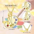 thumbnail image 2 of CACA LADY Paint Palette Necklace 925 Sterling Silver Colorful Painters Jewelry Gold Art Palette Necklace Artists Brush Pendant Painter Charm Necklaces Future Teacher Artist for Women Art Teacher, 2 of 6