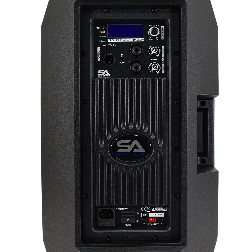 Seismic Audio - Riot-12 - Powered 12" 1000 Watt PA /DJ Speaker with Bluetooth, DSP, Built in Mixer & Class D Amplifier - image 5 of 10