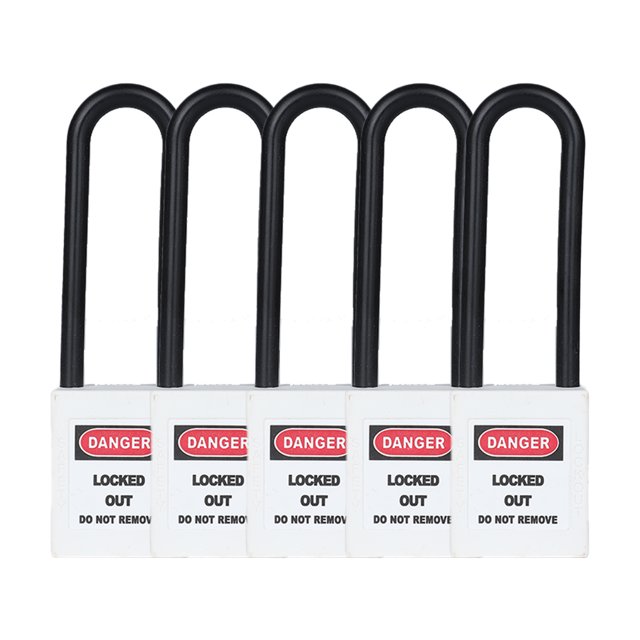 Candado industrial Simple Safe Door Door Hardware Professional Lockout Conjuntos Multifuncionales Inicio Cerraduras para empresas Industrias Blanco 5 piezas Yuarrent TO001359-06B
