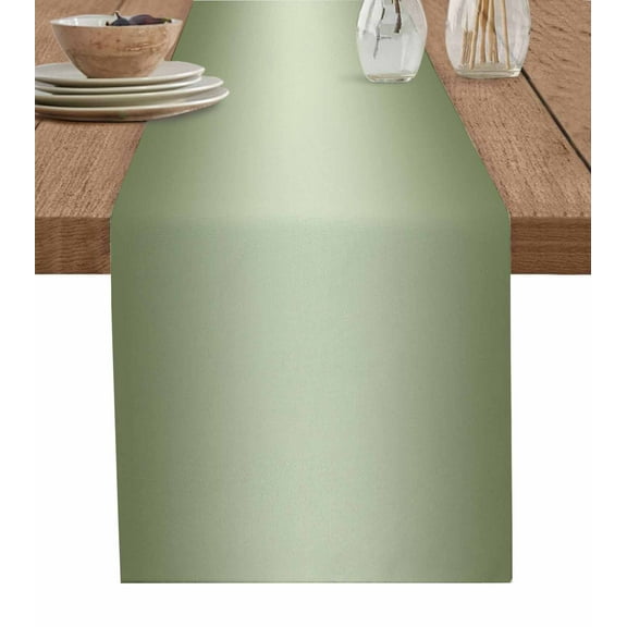 Hokiten Table Runners 72 Inches Long Dress Scarves, Sage Green Ombre Farmhouse Kitchen/Dining Table Runner, Coffee Tablerunners, Modern Gradient Abstract Art 16x72 Inch
