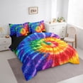 thumbnail image 3 of Manfei Abstract Splash 7pcs Bedding Comforter Set,Tie Dye Queen Bedding Sets Super Cozy,Colorful Swirl Queen Sheet Sets,Microfiber Teenager Bedroom Decor,Reversible, 3 of 8