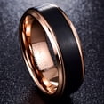 thumbnail image 2 of 8mm Wide Black Matte Rose Gold Men's Tungsten Steel Ring, 2 of 4