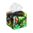 thumbnail image 1 of Balery St. Patrick's Day USA Flag Porta Pañuelos de Cuero con Estampado – Funda Moderna Cuadrada para Caja de Pañuelos, Dispensador 5x5x5'', 1 of 7