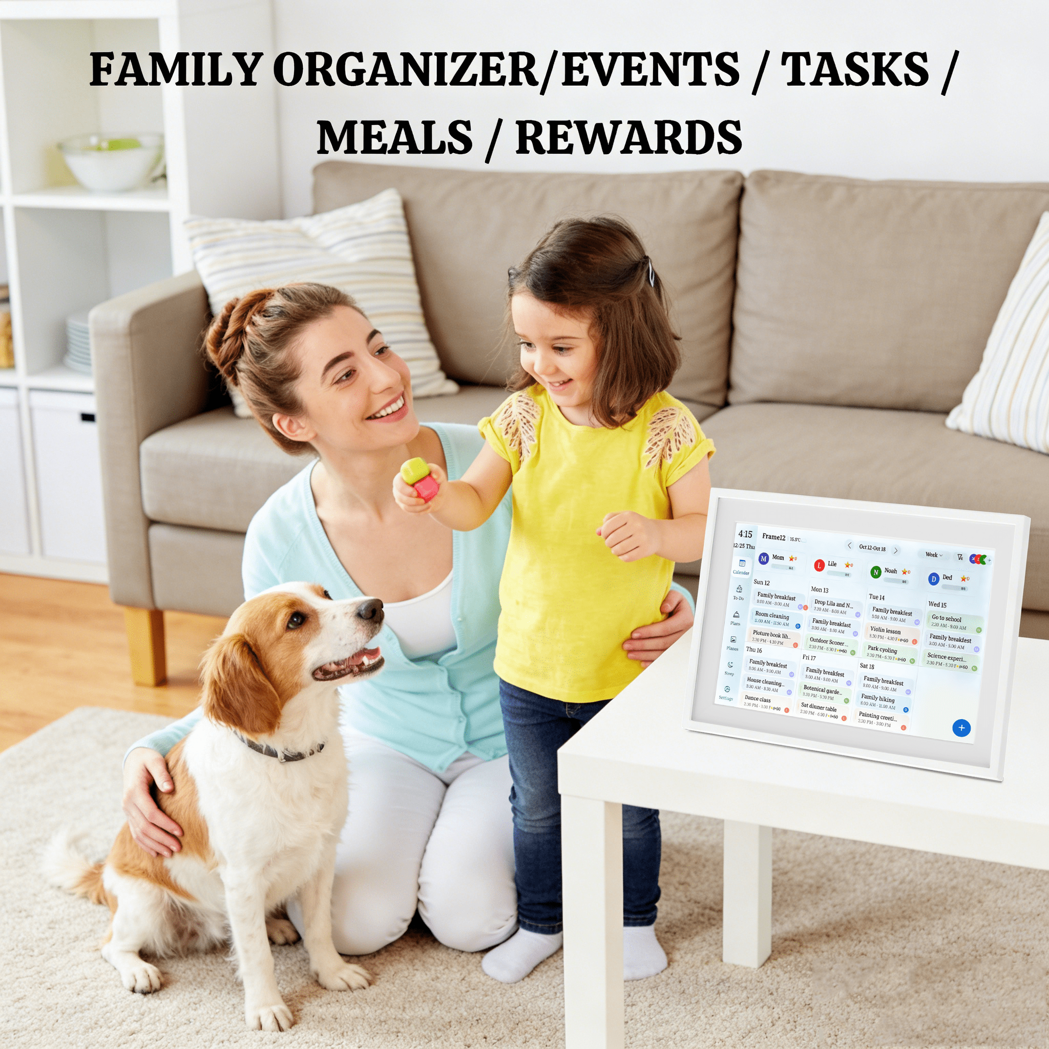 10.1 Inch Digital Calendar Wall Touch Screen Chore Chart, 32GB Electronic Calendar + Smart Family Planner, Wall and Desk Mountable, Gifts for Women Men, Gifts for Mom Dad