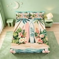 thumbnail image 5 of meiyoeat Hawaii Sea Beach Bed Sheets For Kids,Pink Kawaii Floral Blossom Full Size Sheets For Girls,4-Piece, 5 of 6
