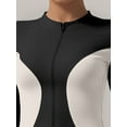 thumbnail image 5 of Top-kevin Women'S Sport Color-Block Jacket with Zipper Long Sleeve Tights Running Fitness Jacket Suitable for Cycling Yoga Sports, 5 of 6