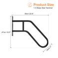 thumbnail image 2 of Unique Bargains Rampes d'Escalier pour Marches Extérieures, Rampes Murales pour Garage, Porche, Patio, Marches d'Entrée Noir, 2 of 6