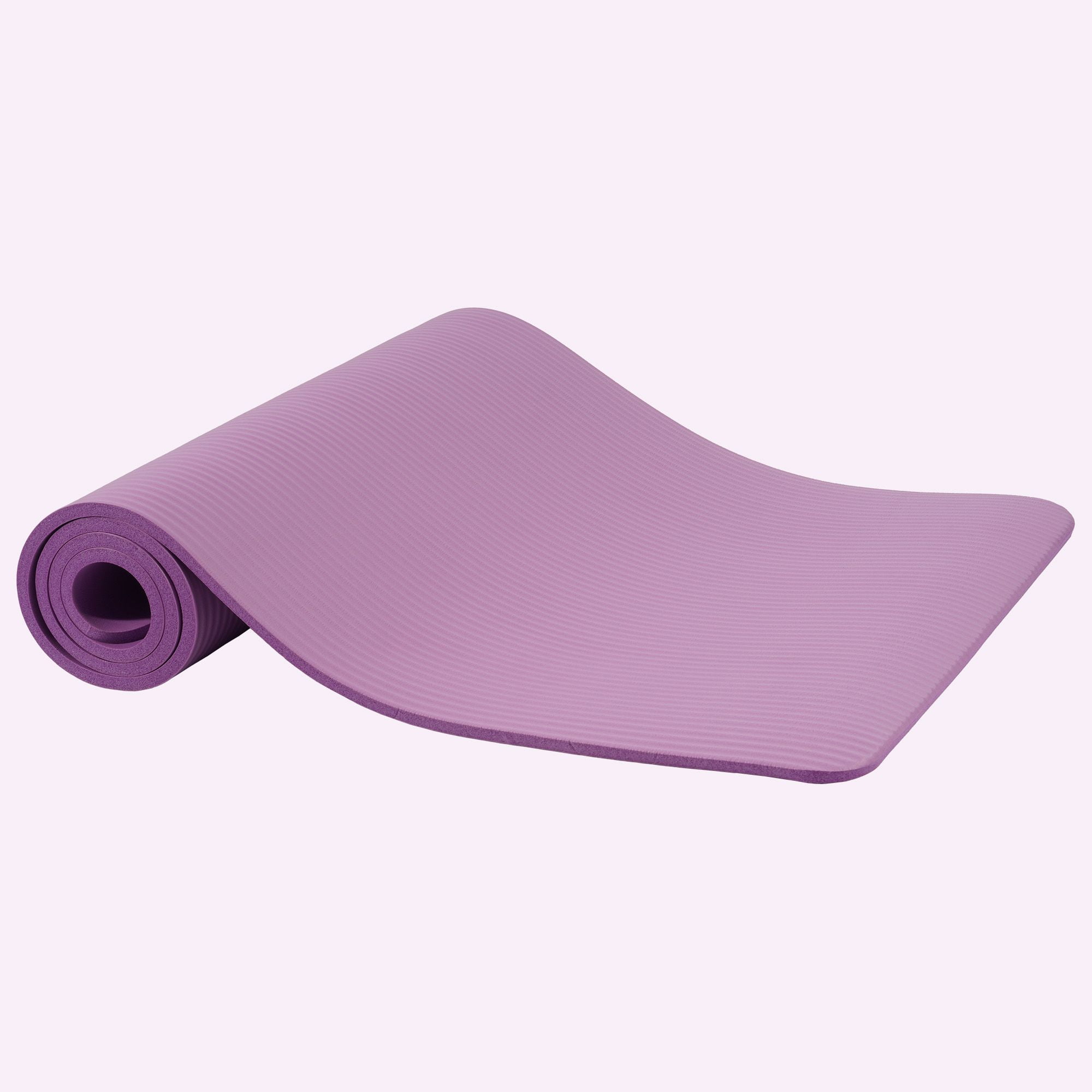 Fitvids 1/2-Inch Thick High Density Exercise Yoga Mat with Carrying Strap, Taro Purple
