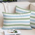 thumbnail image 2 of Sage Green Blue Striped Small Pillow Covers, Farmhouse Sage Green Stripes Soft Breathable Throw Pillow Cases with Invisible Zipper, Decorative Pillowcase Pillows Protectors for Sofa Bed Chair 12"x20", 2 of 9