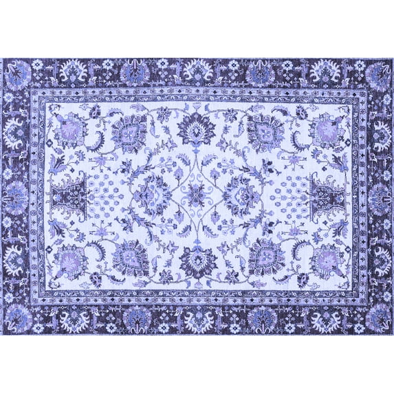 Ahgly Company Indoor Rectangle Abstract Blue Modern Area Rugs, 4' x 6'