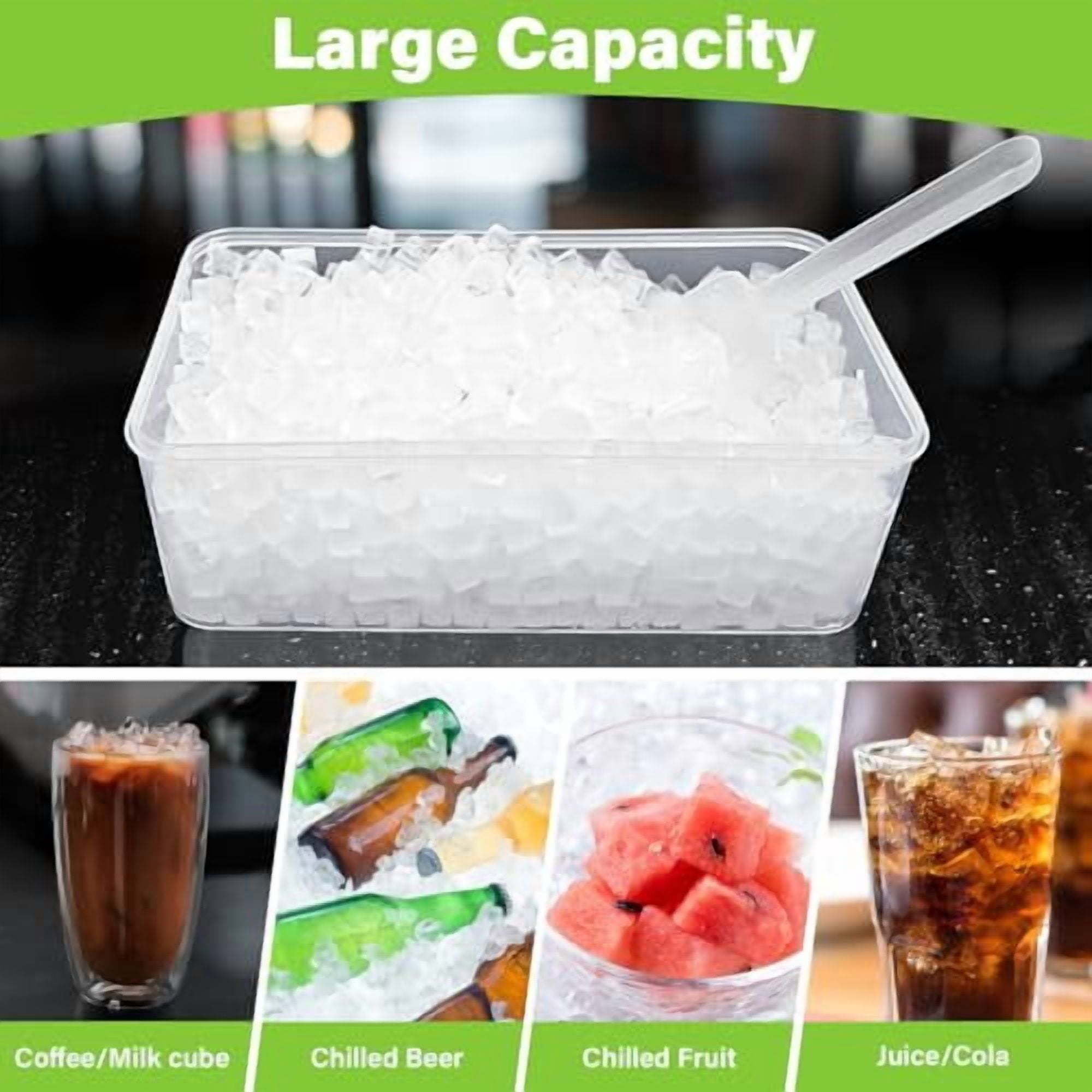 Mini Silicone Ice Cube Tray with Storage Bin - 117 Pcs Small Square Ice Maker for Freezer, Easy Release Nugget Ice Mold for Cocktails, Coffee & Cold Drinks