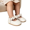 thumbnail image 3 of 2026 Girls Mary Jane Flats Bow Non- Soft Sole Princess First Walkers Sneaker Wedding Dress Shoes(6-12 Months,White), 3 of 3