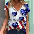 thumbnail image 2 of Dyegold Summer Tops for Women 2023, Star Stripes 4th July Cute Summer Tops for Women Casual Tops US Flag Loose Short Sleeve Tees Shirt V-Neck ​Tunic Tops, 2 of 5