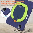 thumbnail image 5 of Case for iPad Air 11 (2026 M4/2025 M3/2024 M2)/iPad Pro 11 inch (2022/2021/2020/2018), 360 Degree Rotating Hand Grip Shockproof Cover with Shoulder Strap, NavyBlue Lime, 5 of 7