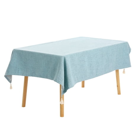 

Uxcell Square Tablecloth with Fringe for Indoor and Outdoor Light Blue 47 x 47