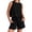 Black, variant on JULMCOMO Linen Sets for Women 2 Piece Crew Neck Baggy Summer Tank Tops Drawstring Wide Leg Casual Summer Short Sets with Pockets Army Green 2XL