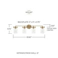 thumbnail image 4 of Capital Lighting 148741AD-539 Fuller 4 Light 34" Wide Vanity Light - Brass, 4 of 7