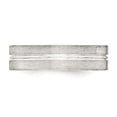 thumbnail image 3 of Sterling Silver 6mm Brushed Flat Grooved Center Fancy Band Size 10.5 QWB117B, 3 of 6
