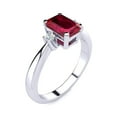 thumbnail image 2 of SuperJeweler 2 1/2 Carat Octagon Shape Created Ruby and Diamond Ring In Sterling Silver For Women, 2 of 6