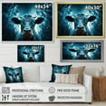 thumbnail image 4 of Designart "Flowing Blue Cow Portrait" Animals Cow Floater Framed Canvas Art Print, 4 of 5