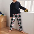 thumbnail image 5 of Susaid Heart Black Buffalo Plaid Gingham Print Soft Teen Sleep Pants, Long Pajama Bottoms with Two Pockets and Elastic Waist, Designed for Ages 5-16-, 5 of 6