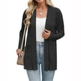 thumbnail image 3 of Evdexr Lightweight Cardigan Juniors Open Front Long Kimono Cardigans Long Sleeve Solid Color Cover Ups Summer Thin Loose Oversize Cardigan Sweaters with Pockets Black L, 3 of 4