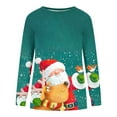 thumbnail image 4 of Chandails de Noël pour Femmes Mode Décontractée Hauts Manches Longues Imprimé de Noël Col Rond Couverture Chandail Chandail Chandails d'Automne en Liquidation, 4 of 4