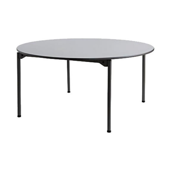 Iceberg Maxx Legroom Wood Folding Table, 60" Round, Gray