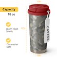 thumbnail image 4 of 18oz Travel Coffee Mug with Strap, 316 Stainless Steel Vacuum Insulated Tumbler, 2-in-1 Straw Lid, Camouflage Print, 4 of 6