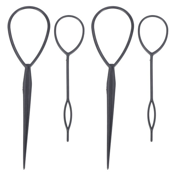 4 Pcs Topsy Tail Styler Cheveux Twister Boucle de Crampons Noir