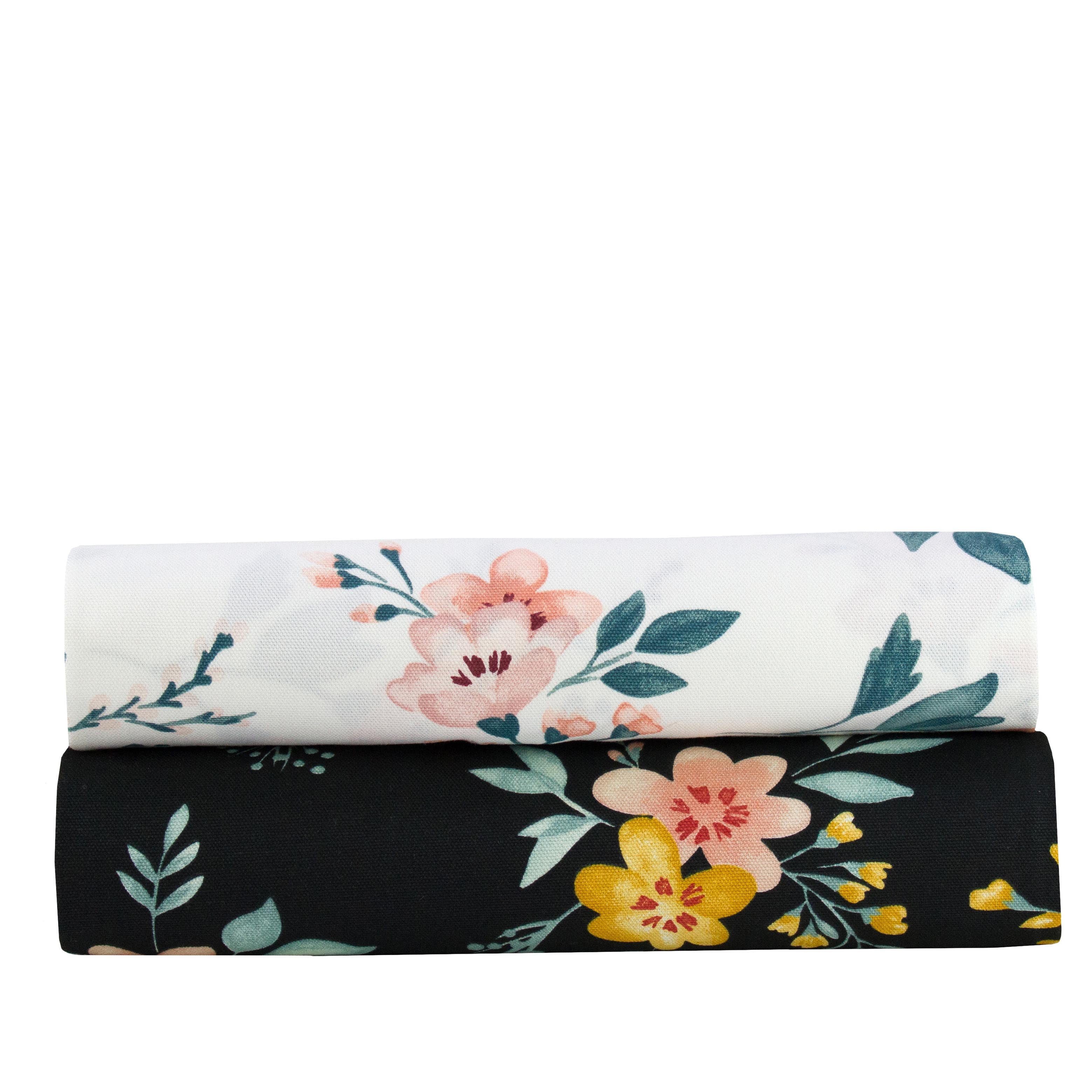 (2 pack) Better Homes & Gardens 100% Cotton, 54" Width with Color Pattern Flora  2 Yards Precut Fabric