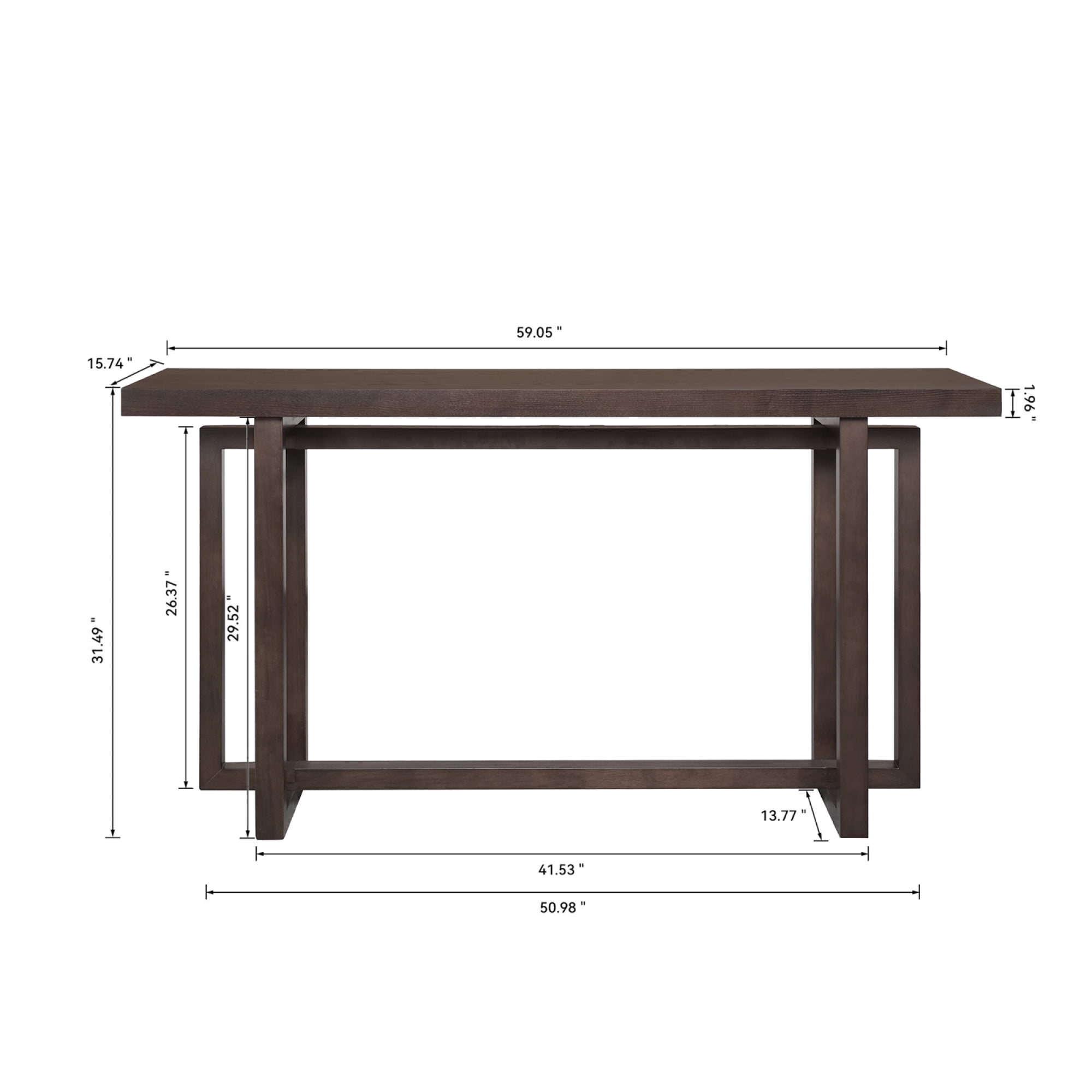 59" Narrow Console Table, Modern Sofa Table for Living Room, Narrow Rectangle Entryway Table for Hallway Kitchen Foyer