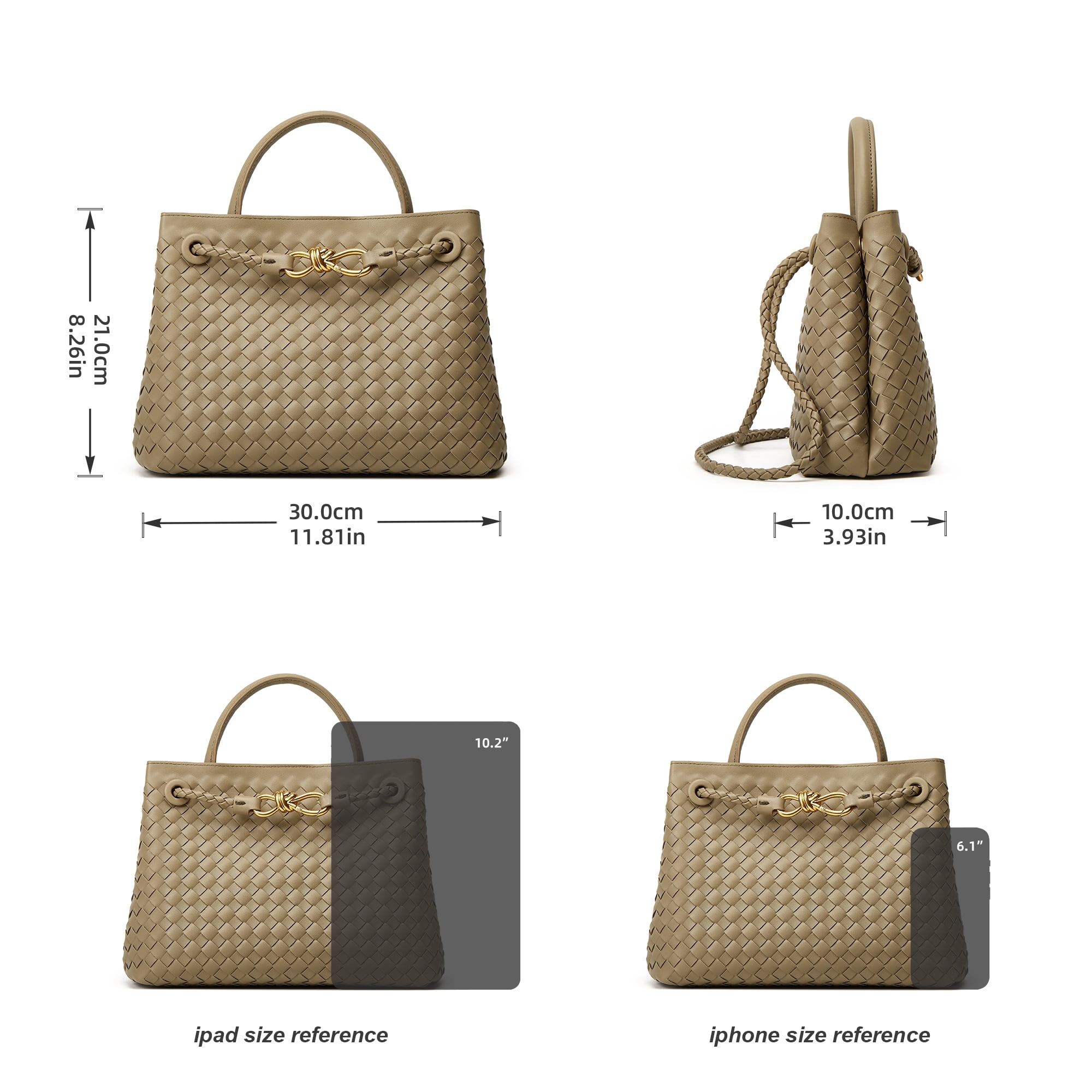 Woven Bags for Women Crossbody Handbag: Vegan Leather Small Tote Purse - Trendy Shoulder Handbags and Purses - Bowknot Satchel Purses (Green)