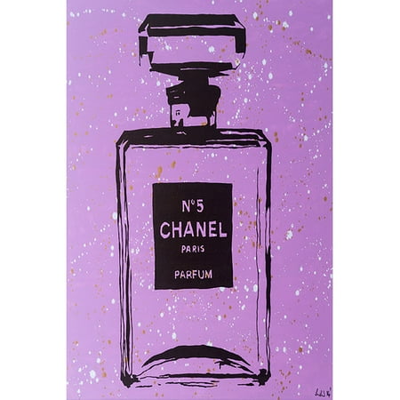 Buy-Art-For-Less-Chanel-No-5-by-Pop-Art-Queen-Graphic-Art-on-Wrapped-Canvas-in-Purple-and-Black