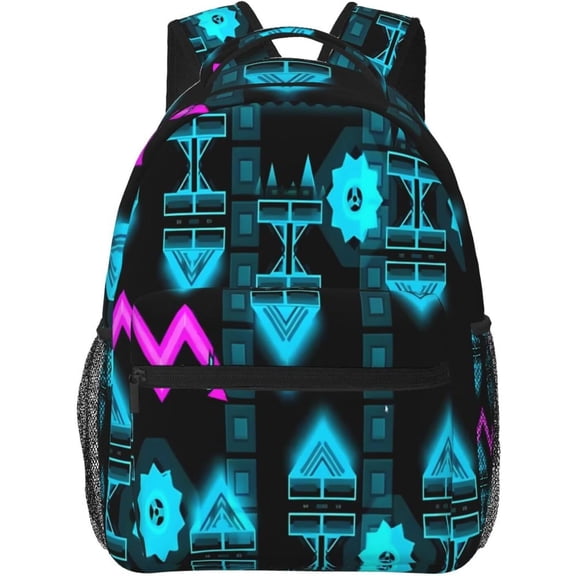 Geometry Dash Gaming Backpack Bag Lightweight Daypack Travel Laptop Bag Women Men Bookbags