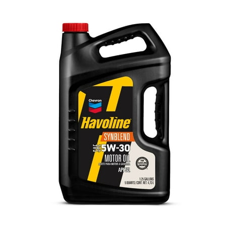 Chevron Havoline Synthetic Blend Motor Oil 5W-30, 5 Quart