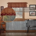 thumbnail image 3 of VHC Brands Burgundy Check Primitive 16"x72" Valance Red Rod Pocket Cotton Kitchen Window Curtains, 3 of 5