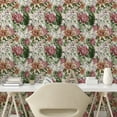 thumbnail image 3 of Ambesonne Spring Peel & Stick Wallpaper for Home, Painting Look Summer Floral, 13"x100", Olive Green and Pale Ruby, 3 of 6
